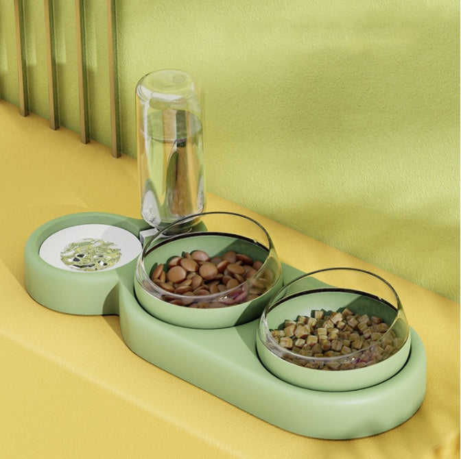 Automatic Feeder Bowl With Water Fountain