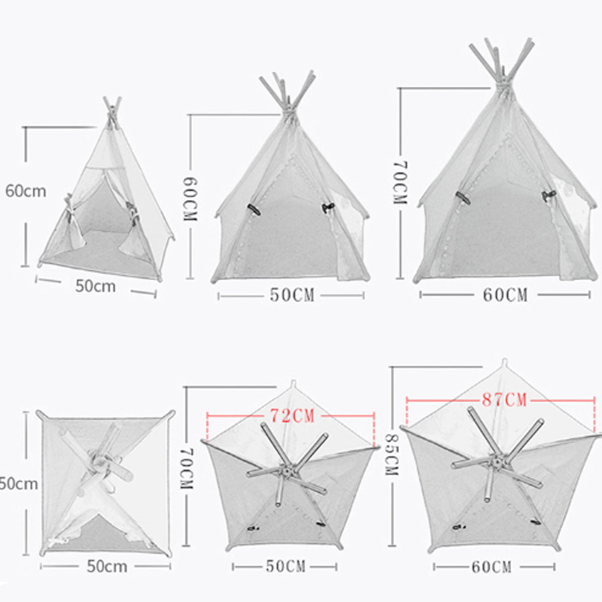 Washable Pet Teepee Dog Tent